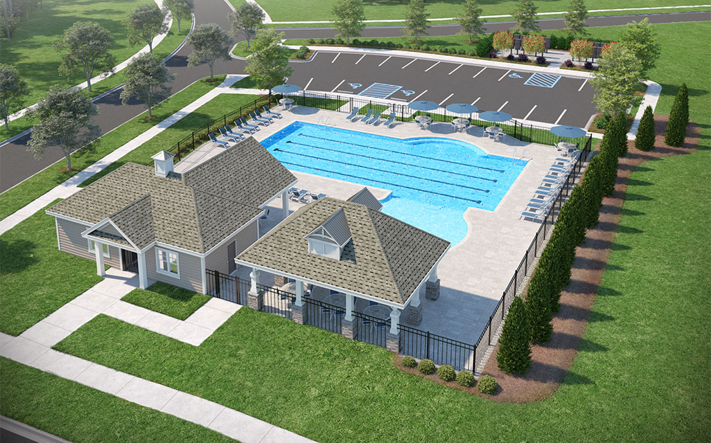 A house with a swimming pool.