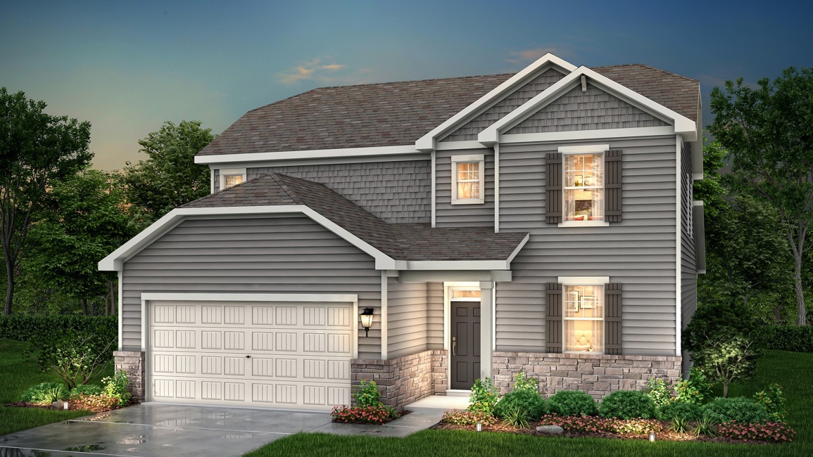 A house with a garage.