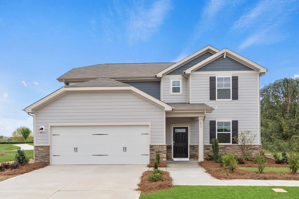 A house with a garage.