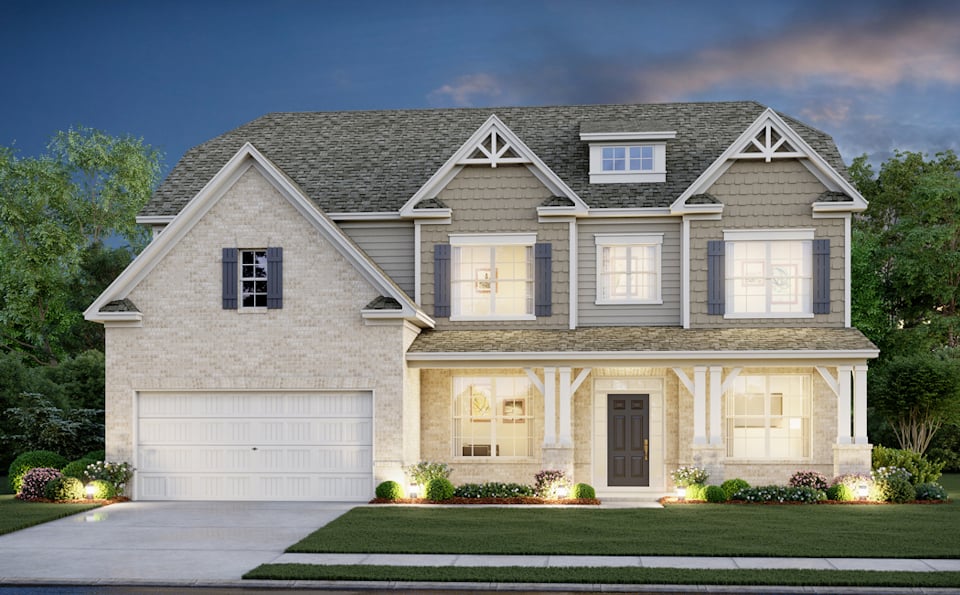 A house with a garage.