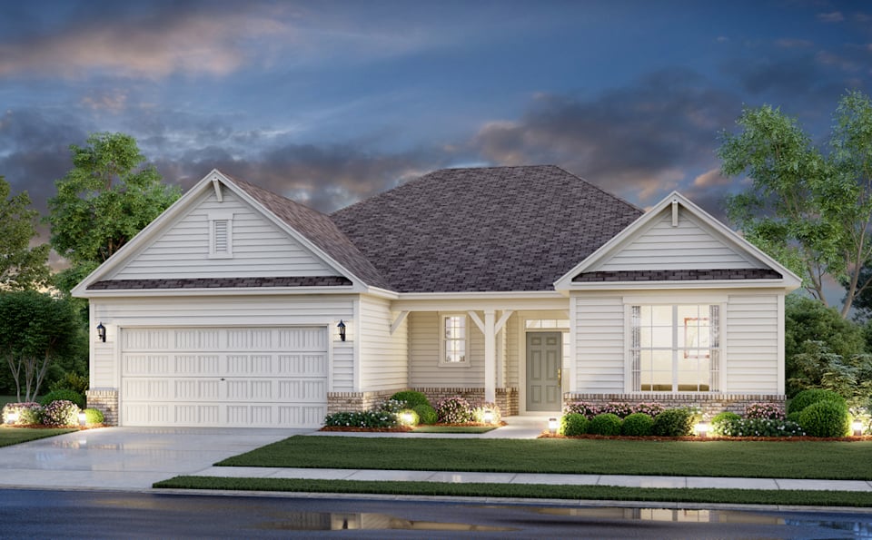 A house with a driveway.