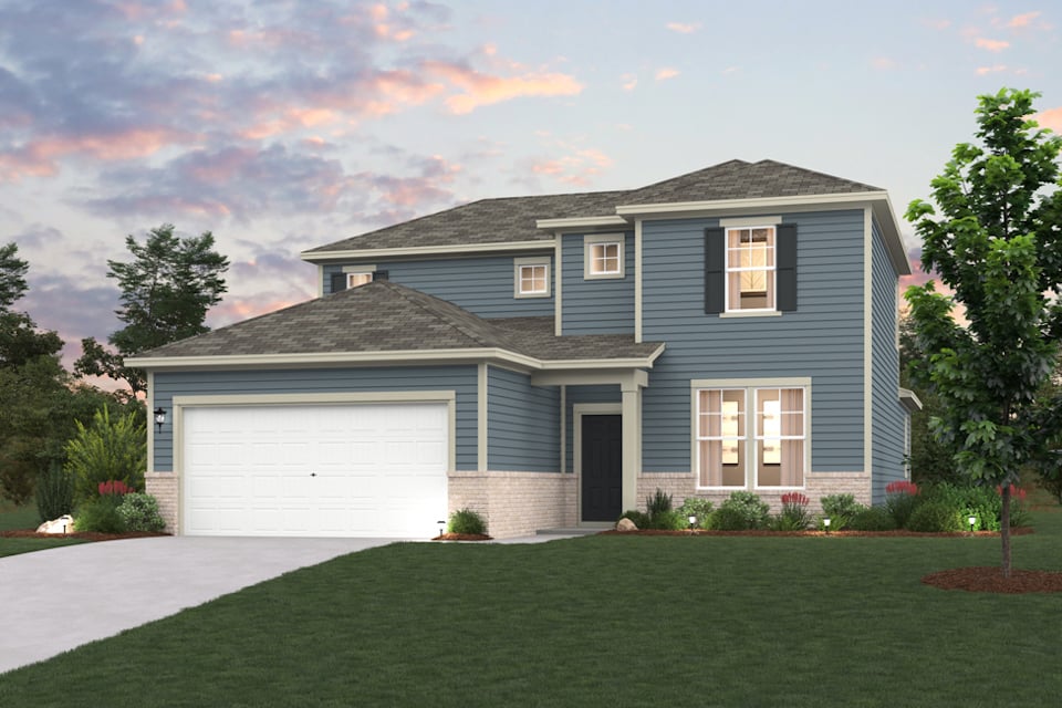 A house with a garage.