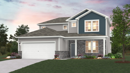 A house with a garage.