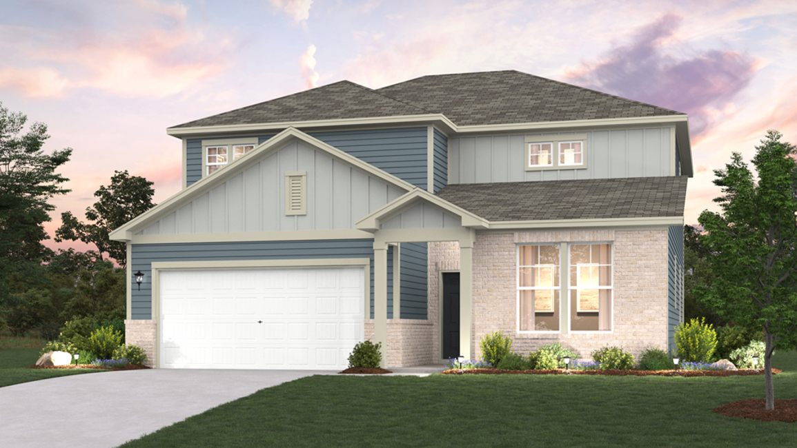 A house with a garage.