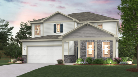 A house with a garage.