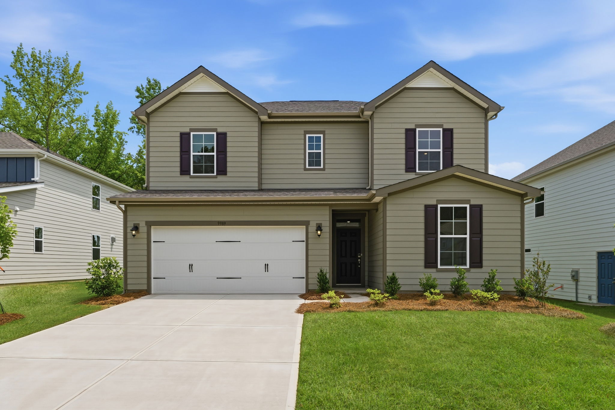 A house with a garage.