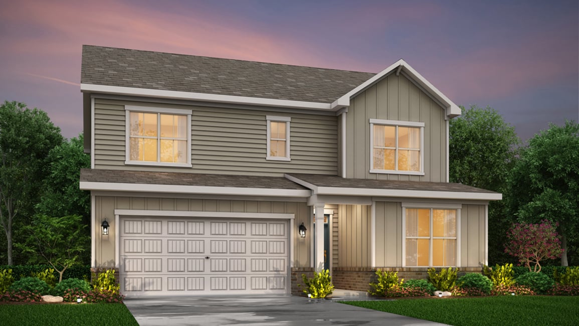 A house with a garage.