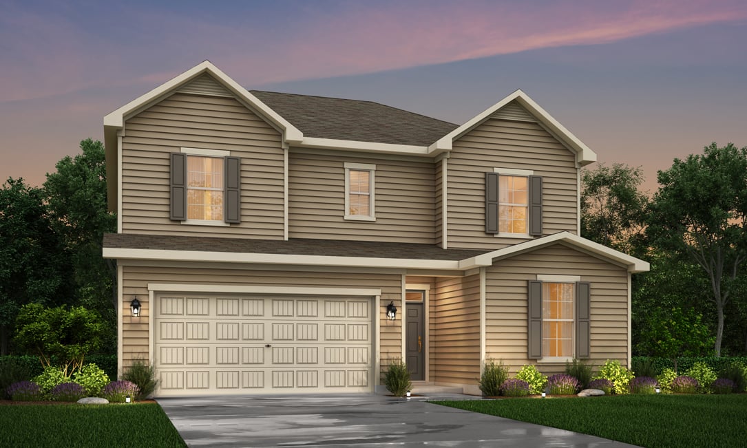 A house with a garage.