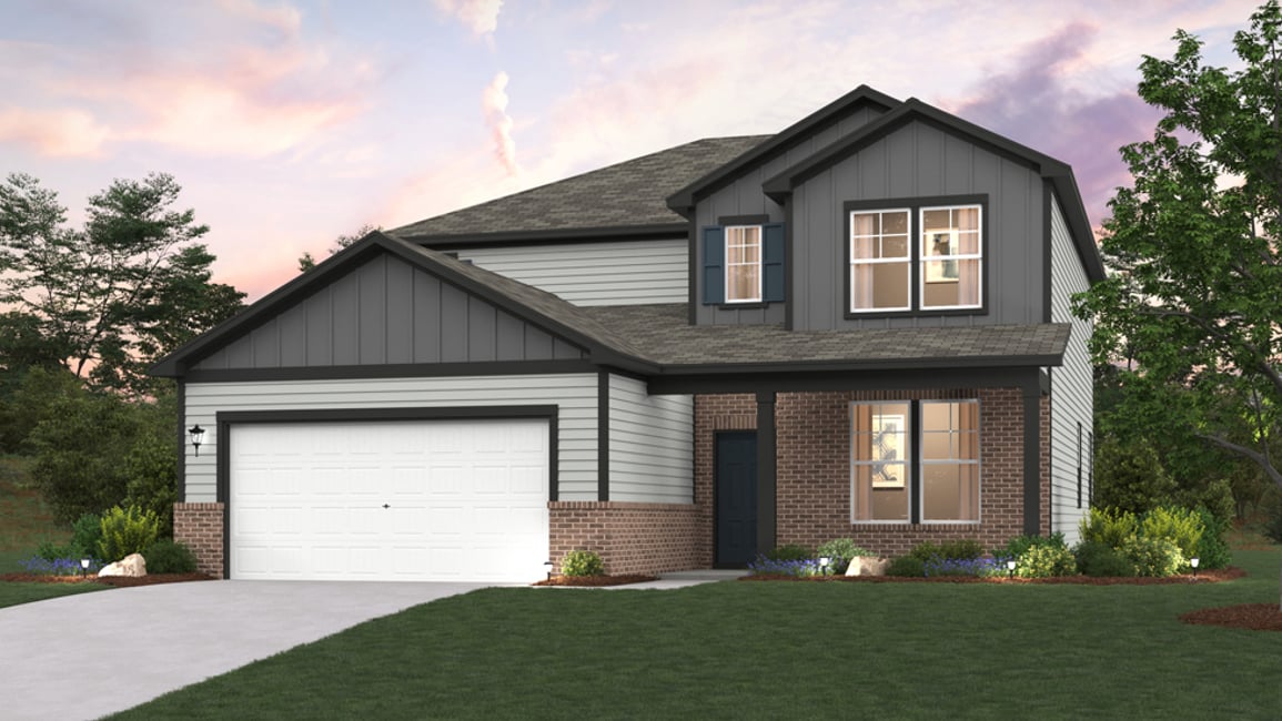 A house with a garage.