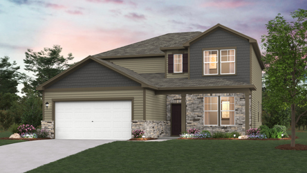 A house with a garage.