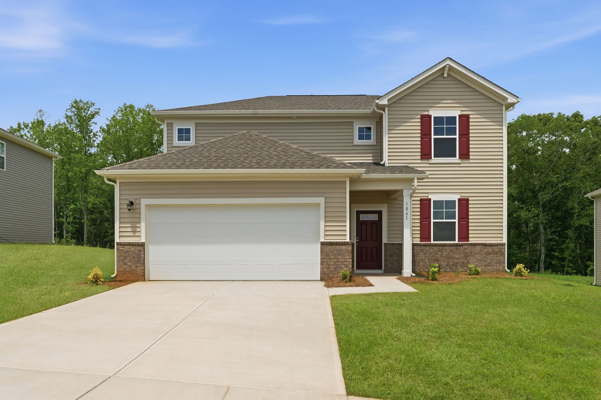 A house with a garage.