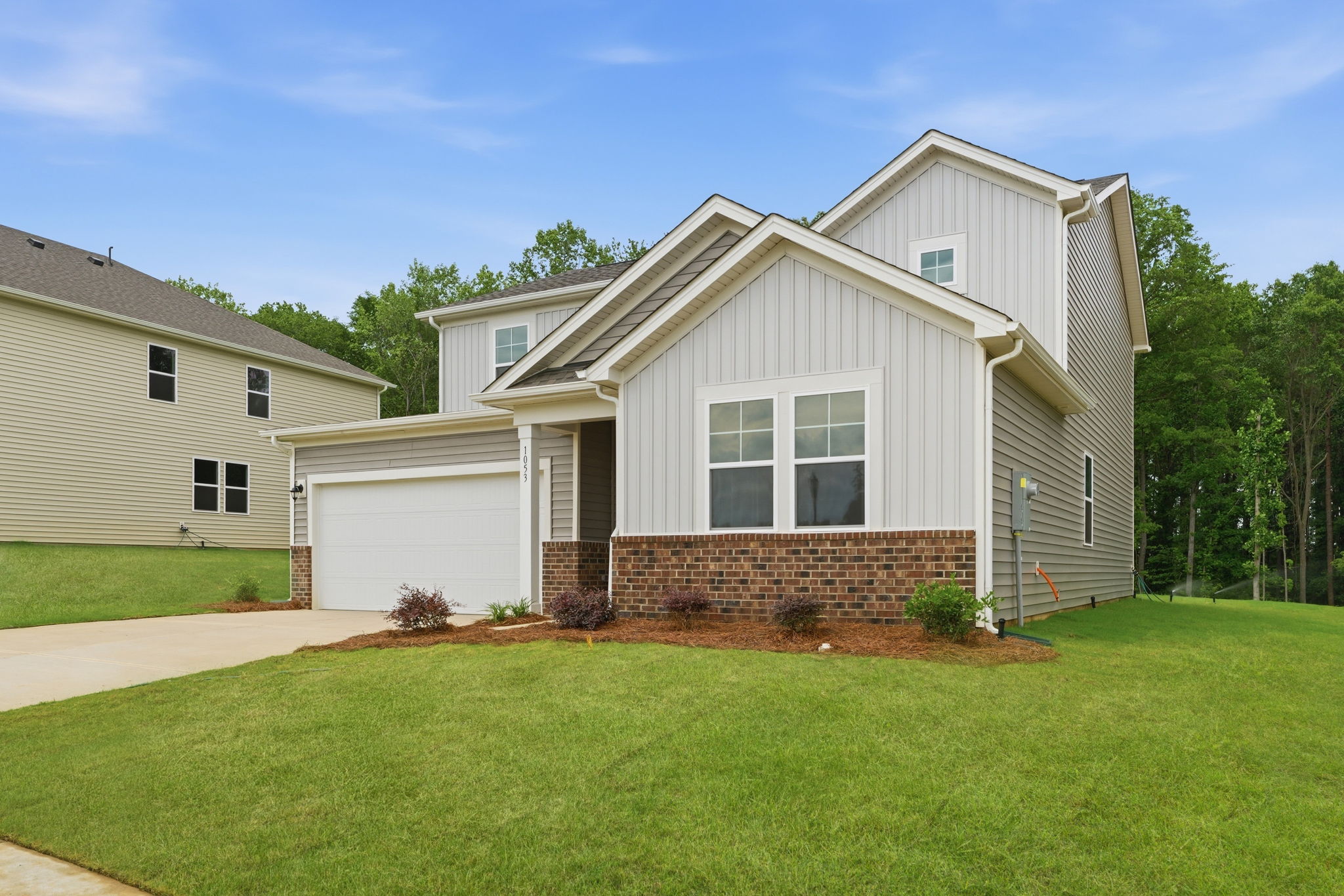 A house with a garage.