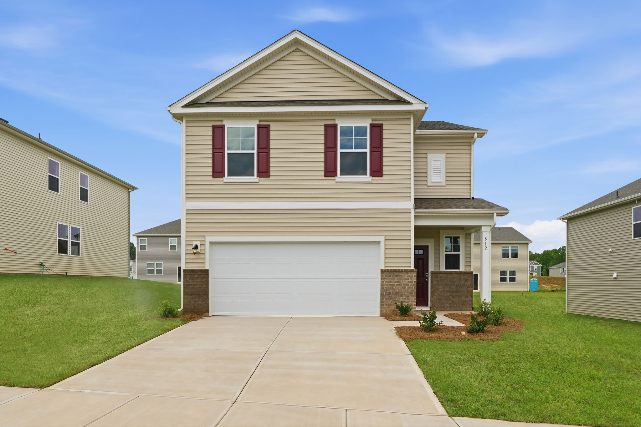 A house with a garage.