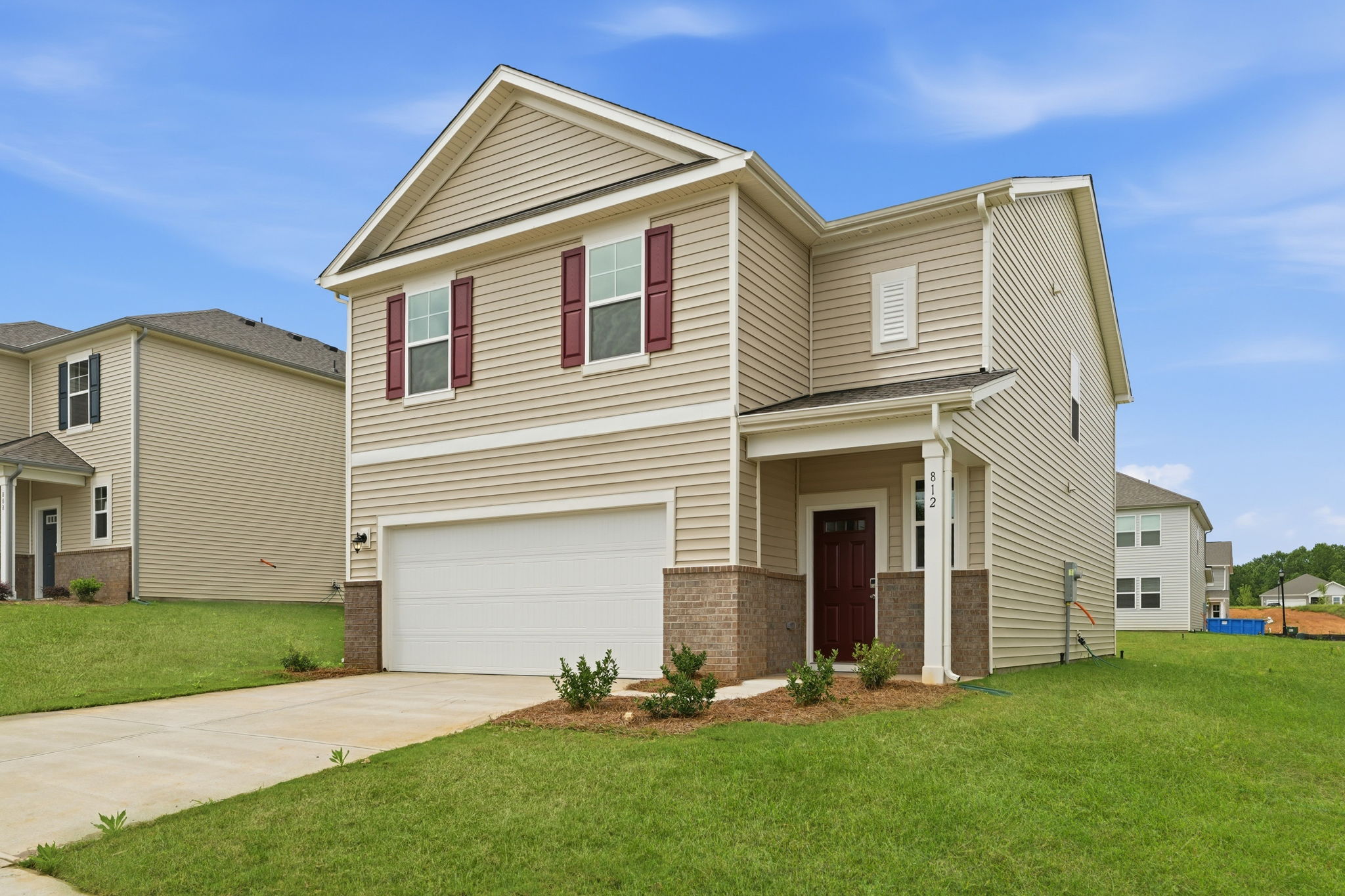 A house with a garage.