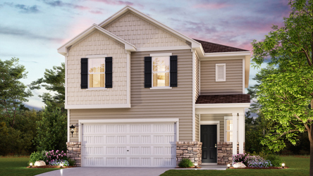 A house with a garage.