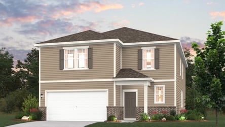 A house with a garage.