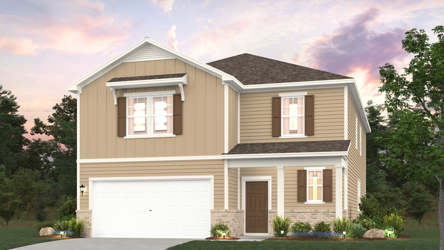 A house with a garage.