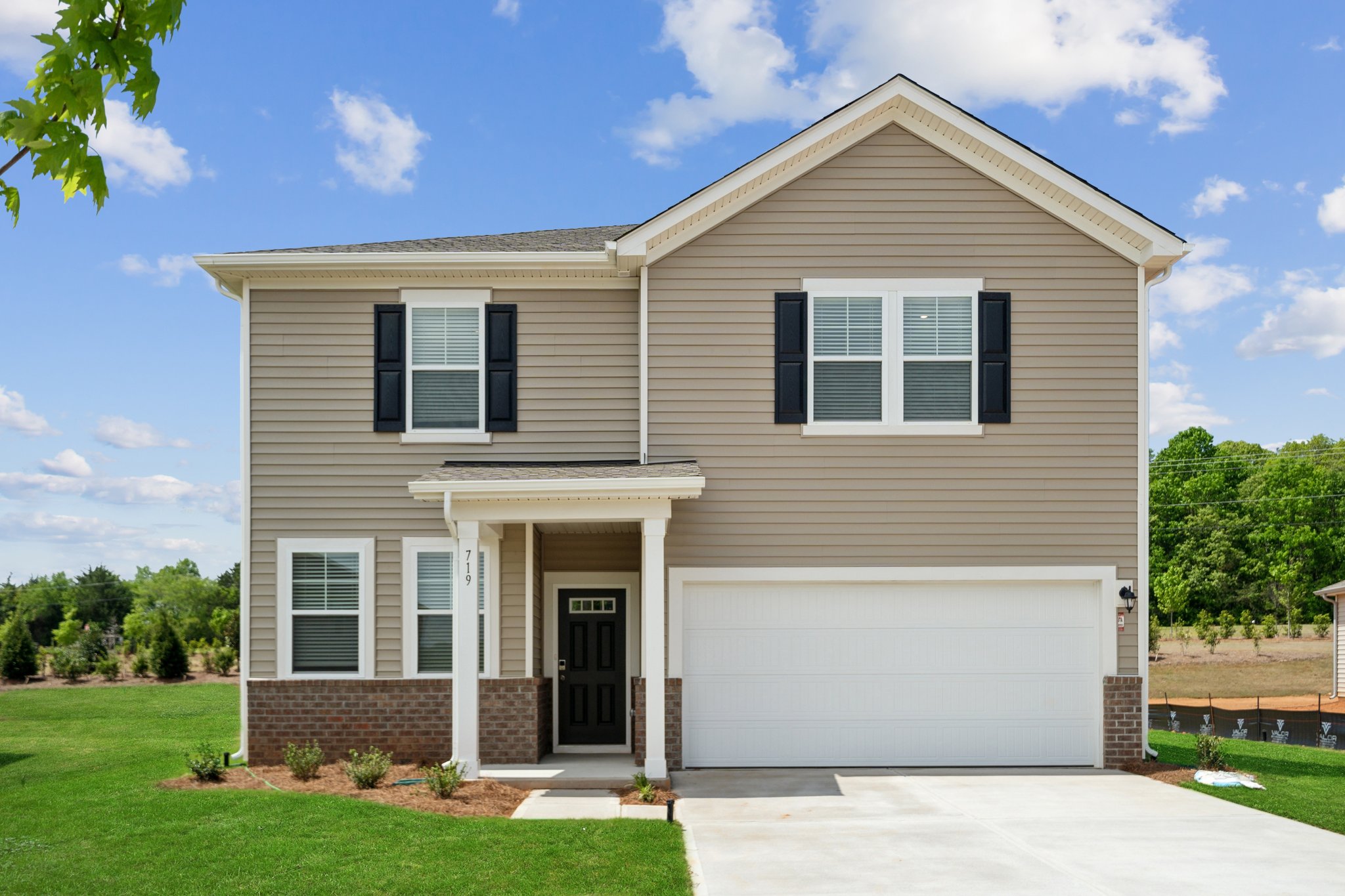 A house with a garage.