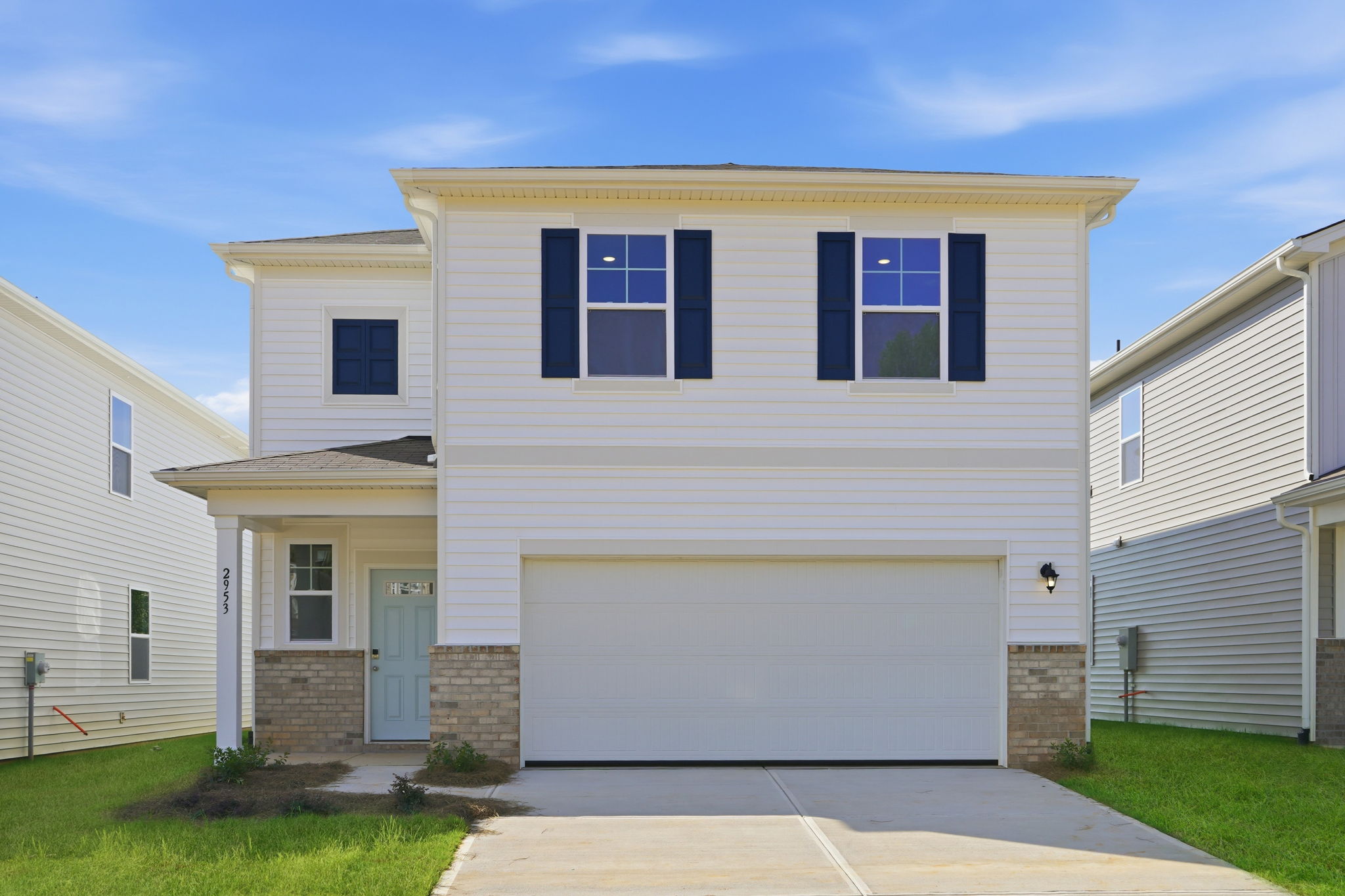 A house with a garage.