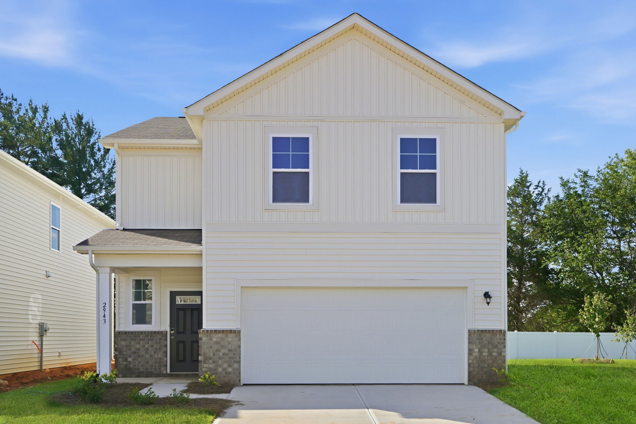 A house with a garage.