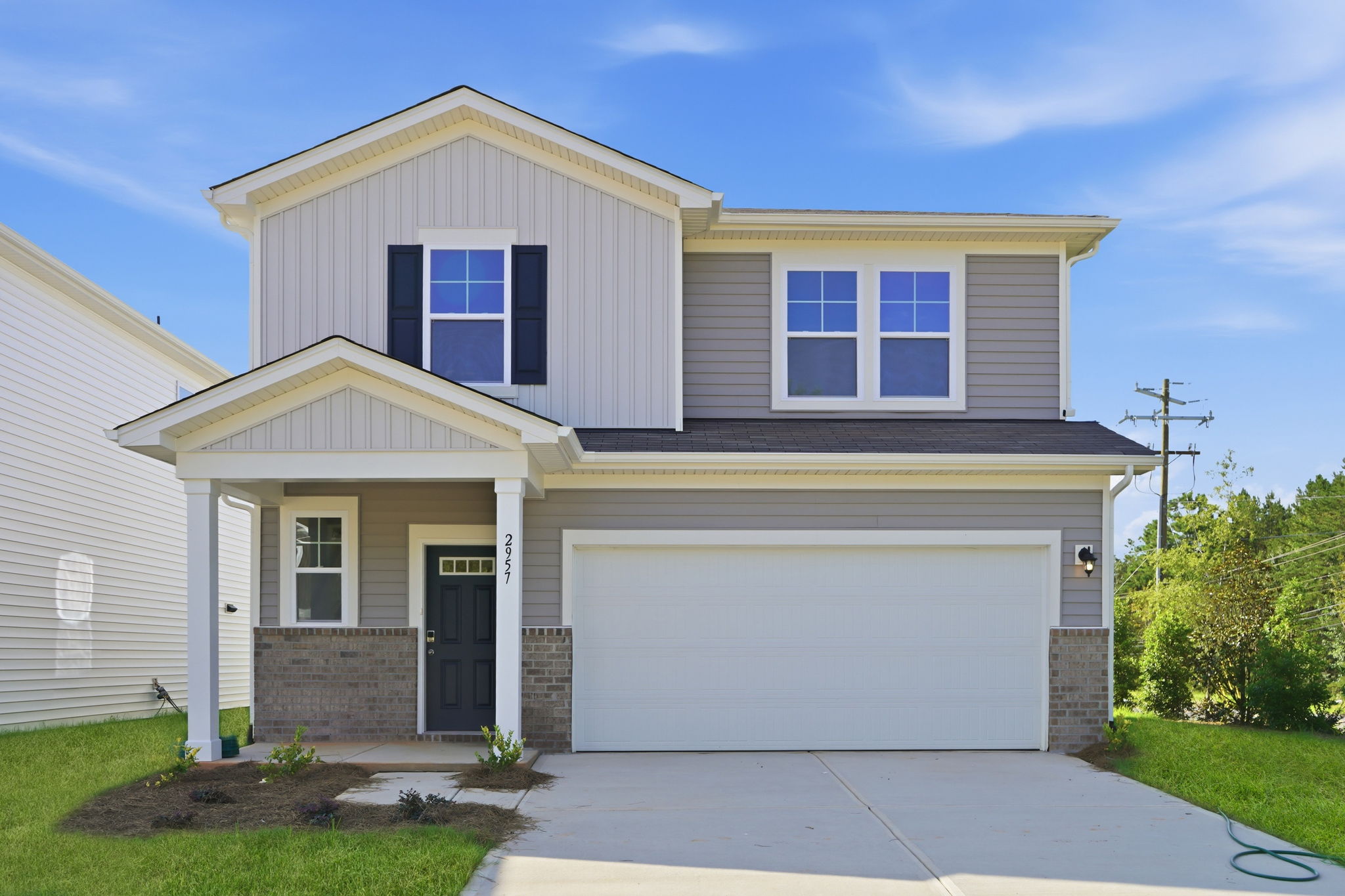 A house with a garage.