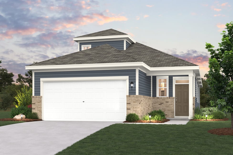 A house with a garage.