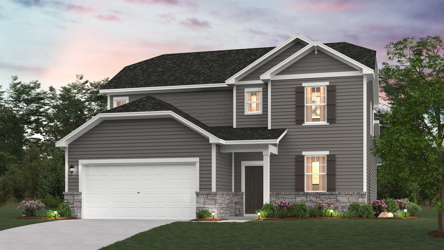 A house with a garage.