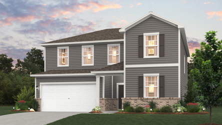 A house with a garage.