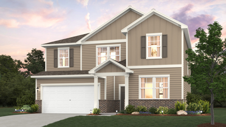 A house with a large front yard.