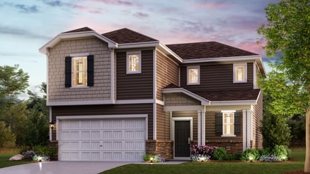 A house with a garage.