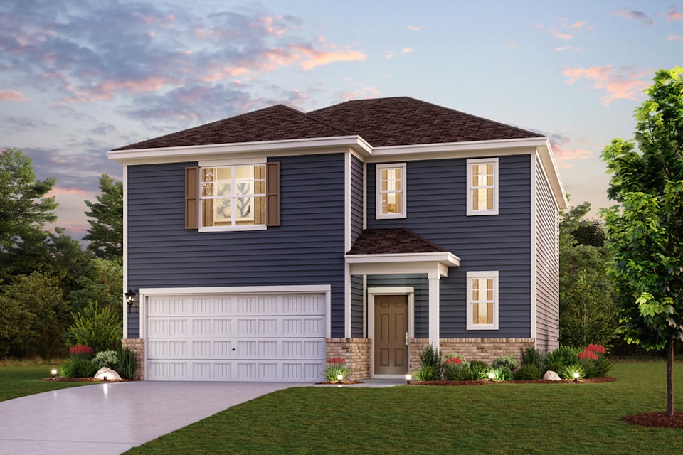 A house with a garage.