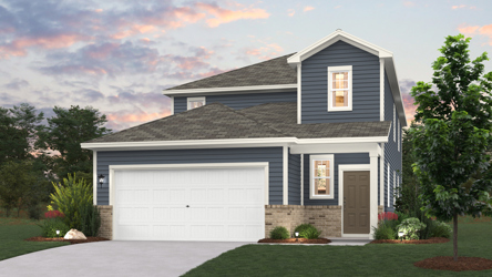 A house with a garage.