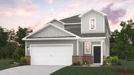 A house with a garage.