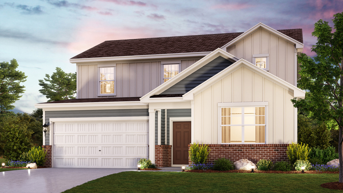A house with a garage.