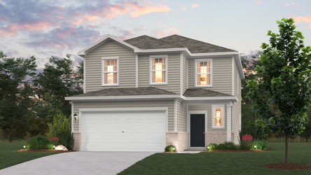 A house with a garage.