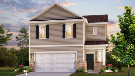 A house with a garage.