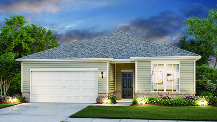 A house with a garage.