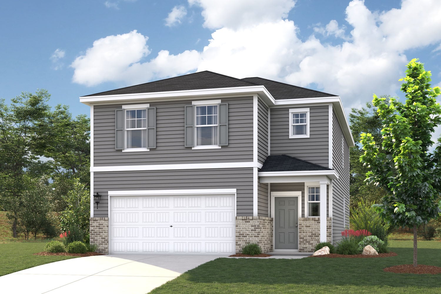 A house with a garage.