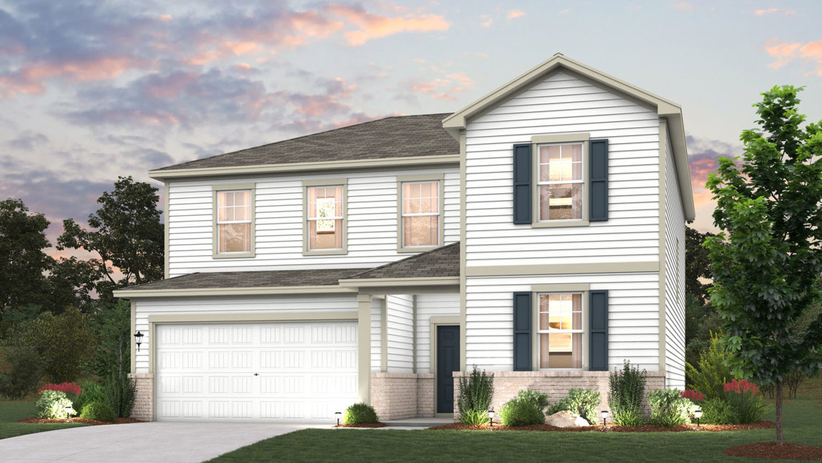 A house with a garage.