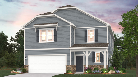 A house with a garage.