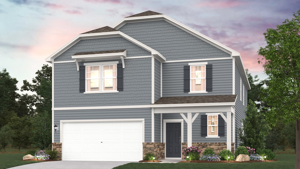 A house with a garage.