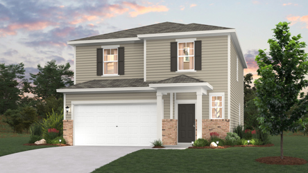 A house with a garage.