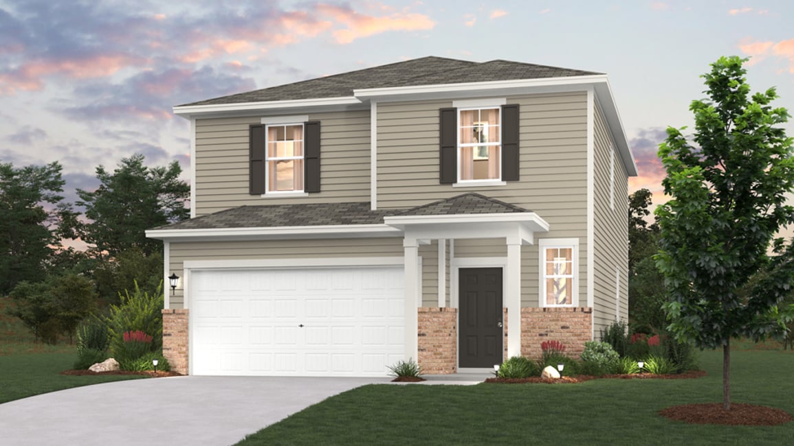 A house with a garage.