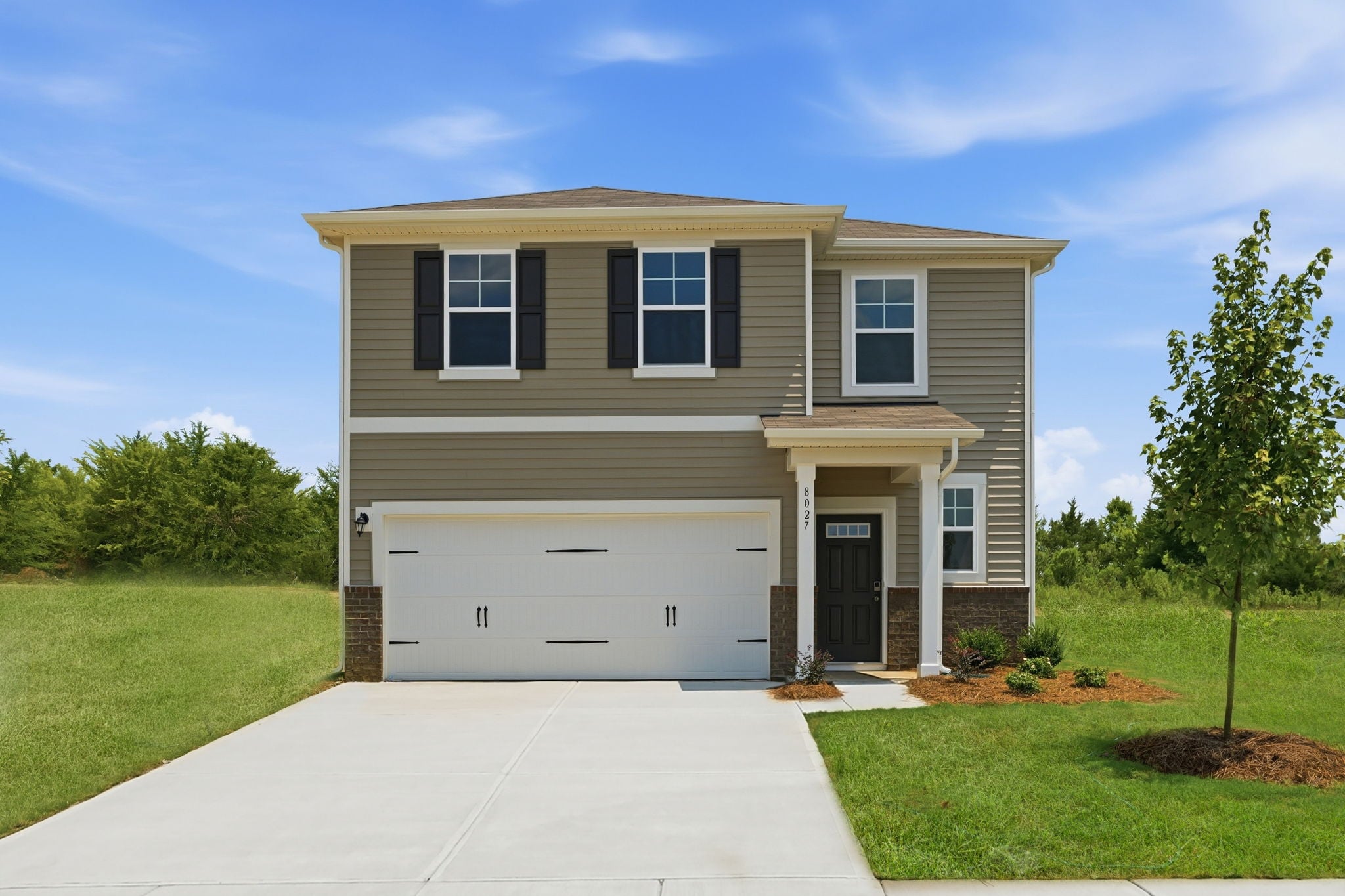 A house with a garage.