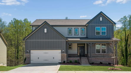 A house with a garage.