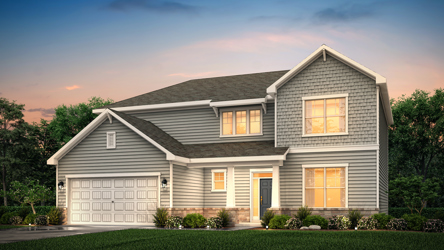 A house with a garage.