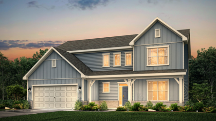 A house with a garage.