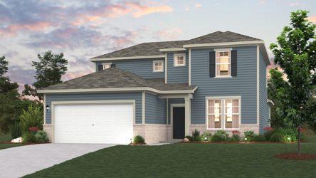 A house with a garage.