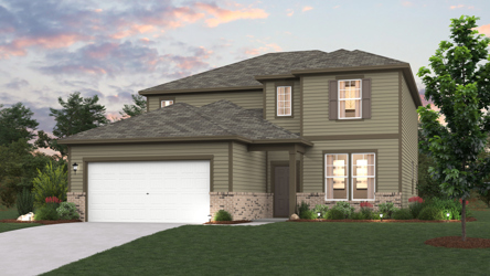 A house with a garage.