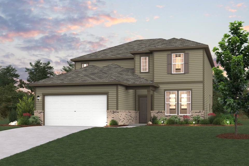 A house with a garage.
